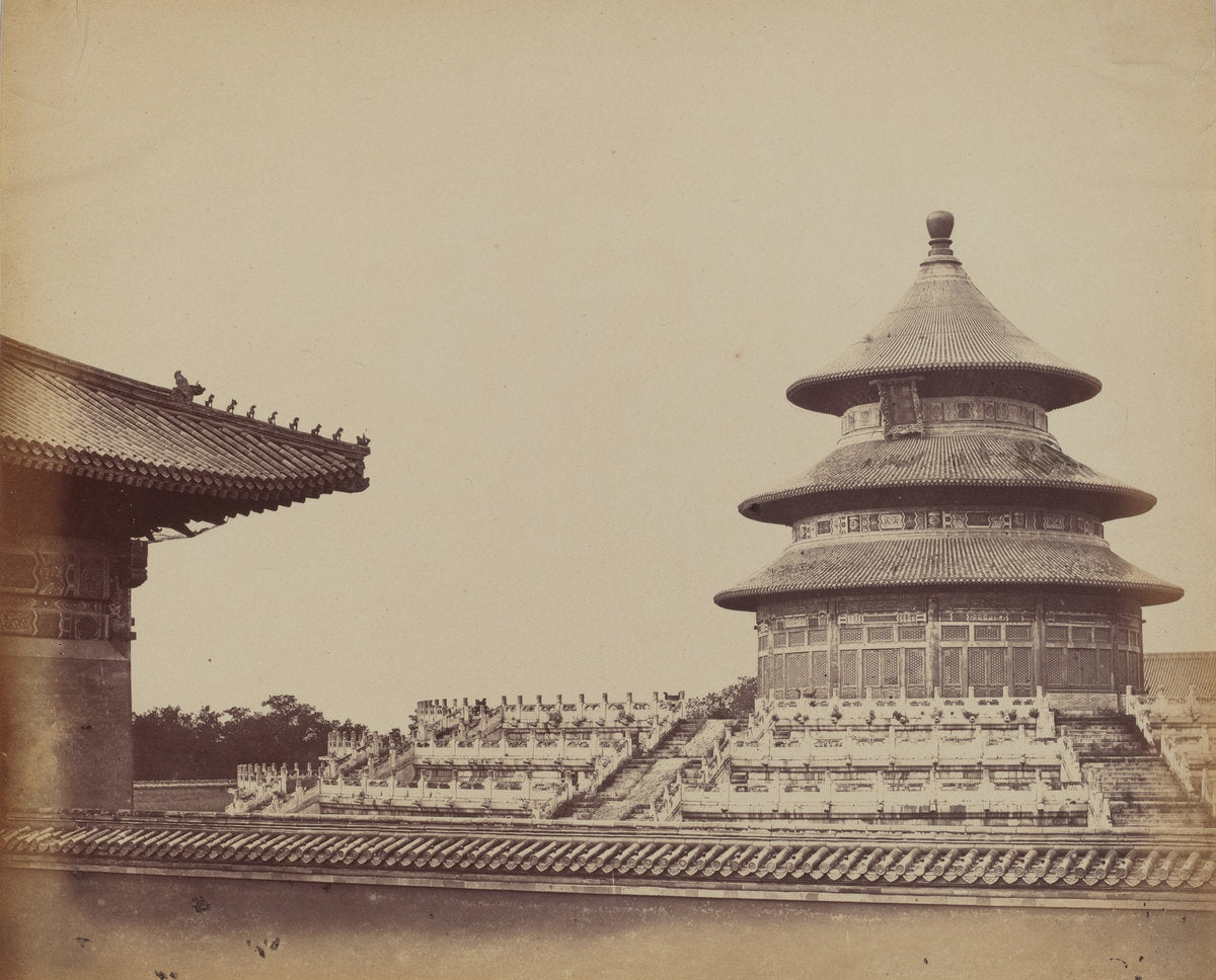 Temple of Heaven from the Place Where the Priests Are Burnt, in the Chinese City of Pekin, October 1860 by Felice Beato (British, born Venice, 1832 - 1909), 16X12"(A3)Poster Print