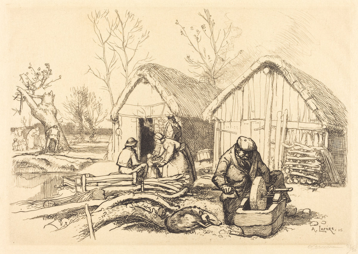 The House of the Woodcutter, Vendee (La maison du bucheron, Vendee) by Auguste Lepère (French, 1849 - 1918), 16X12"(A3)Poster Print
