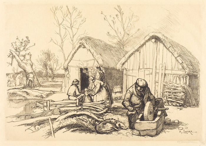 The House of the Woodcutter, Vendee (La maison du bucheron, Vendee) by Auguste Lepère (French, 1849 - 1918), 16X12