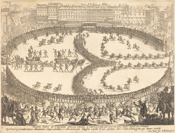 View of the Festival by Jacques Callot (French, 1592 - 1635), 16X12"(A3)Poster Print