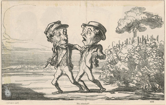 Un crimimel! by Honoré Daumier (French, 1808 - 1879), 16X12"(A3)Poster Print