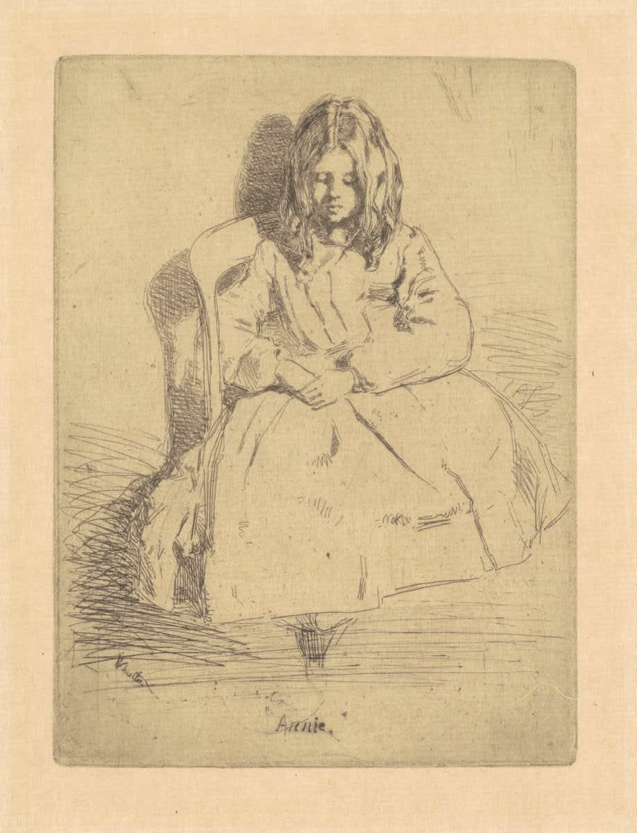 Annie, Seated by James McNeill Whistler (American, 1834 - 1903), 16X12"(A3)Poster Print