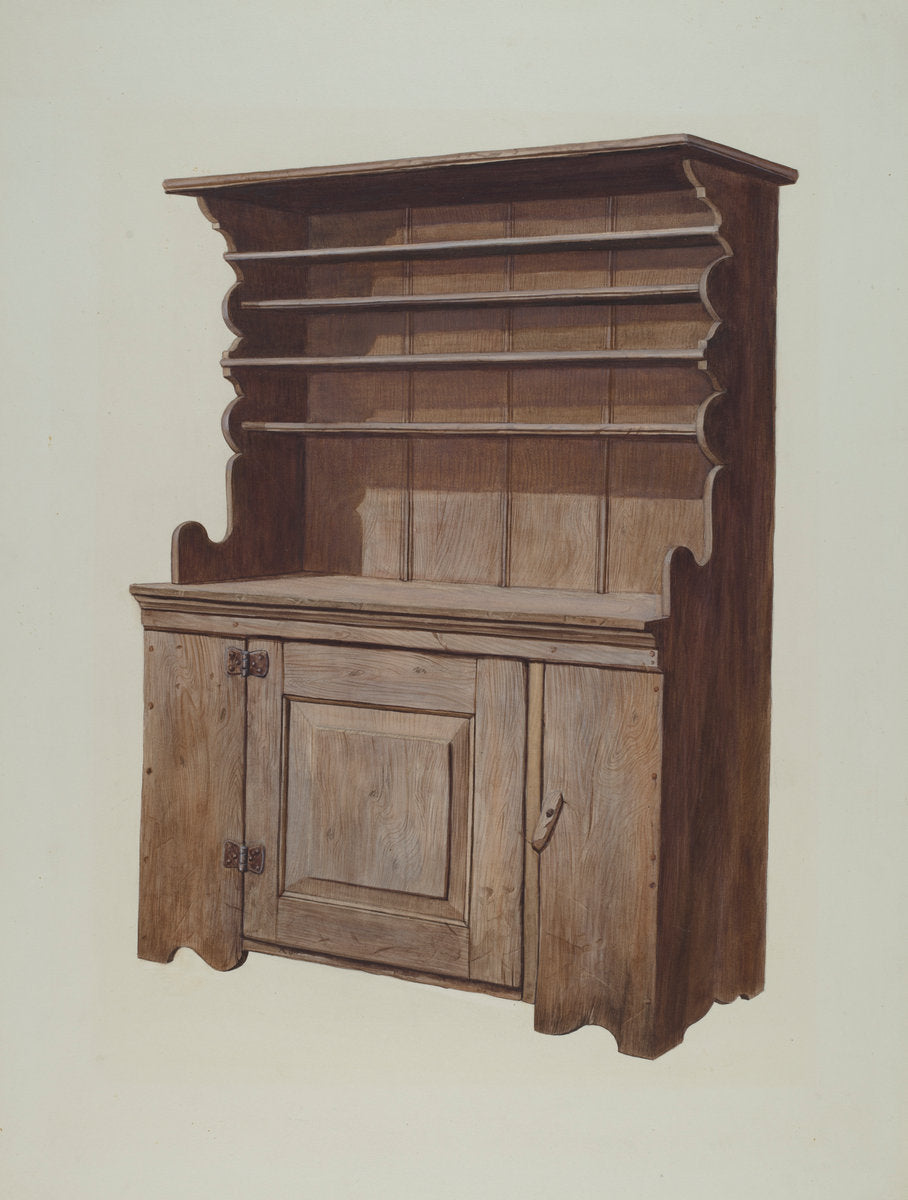 Hutch Dresser by Leslie Macklem (American, active c. 1935), 16X12"(A3)Poster Print