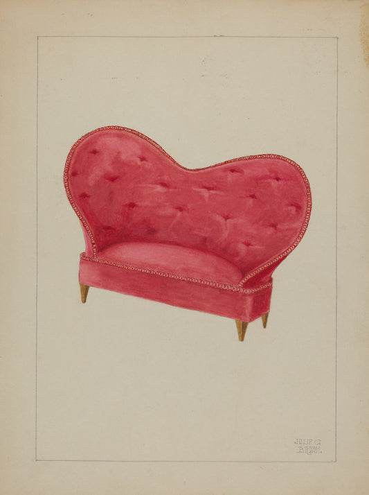 Doll Sofa by Julie C. Brush (American, active c. 1935), 16X12"(A3)Poster Print