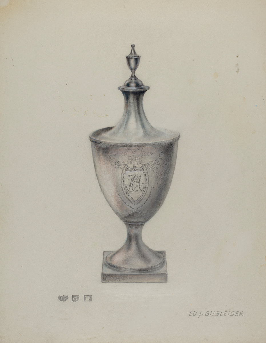 Silver Sugar Urn by E.J. Gilsleider (American, active c. 1935), 16X12"(A3)Poster Print