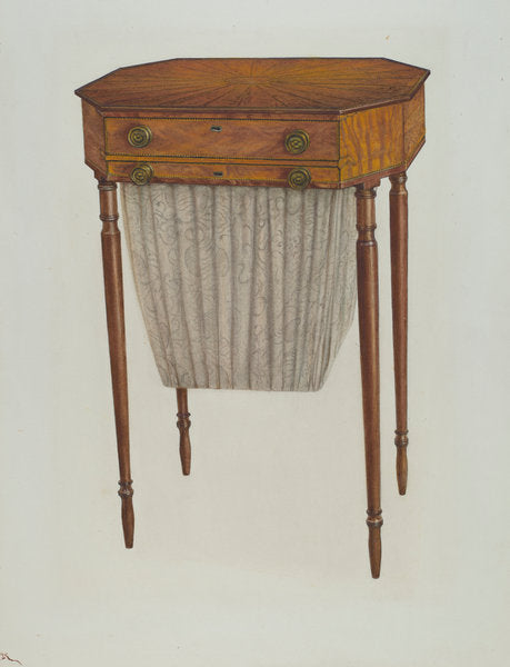 Sewing Table by Rolland Livingstone (American, active c. 1935), 16X12"(A3)Poster Print