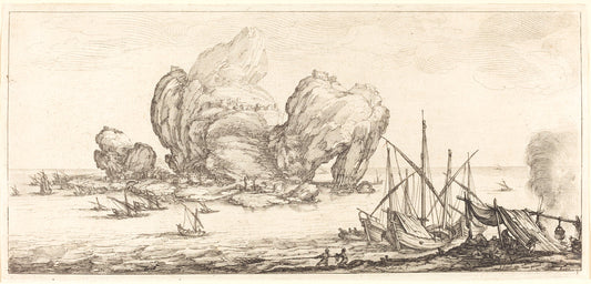 The Large Rock by Jacques Callot (French, 1592 - 1635), 16X12"(A3)Poster Print