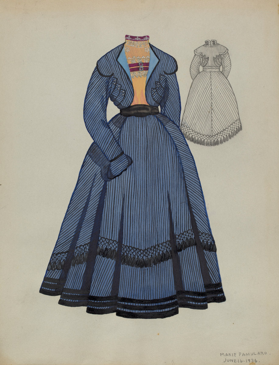 Dress by Marie Famularo (American, 1901 - 1975), 16X12"(A3)Poster Print