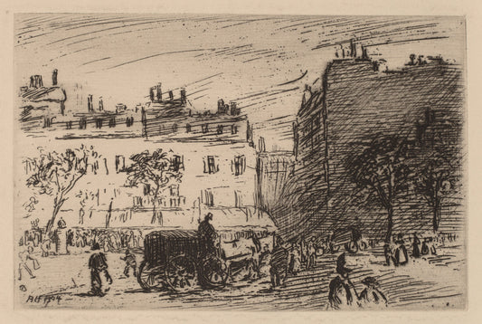 Paris Street Scene by Robert Henri (American, 1865 - 1929), 16X12"(A3)Poster Print