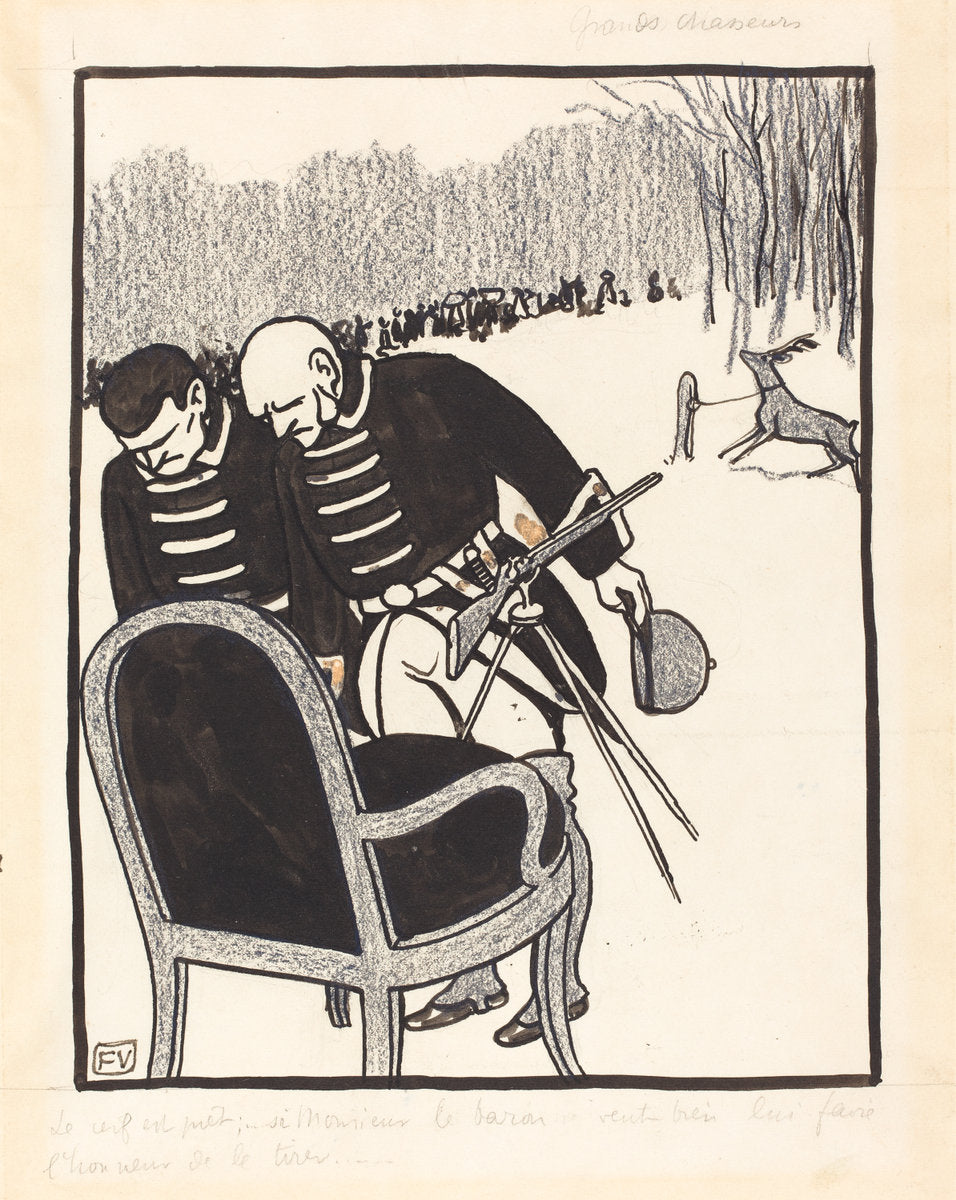 Grands Chasseurs--Le Cerf est prêt by Félix Vallotton (Swiss, 1865 - 1925), 16X12"(A3)Poster Print
