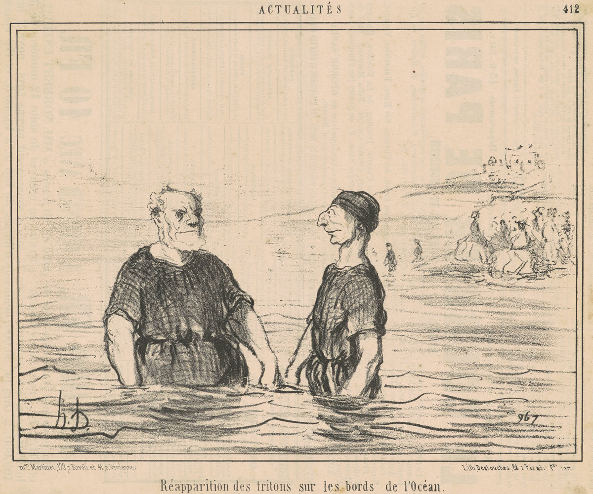 Rèapparition des tritons ... de l'océan by Honoré Daumier (French, 1808 - 1879), 16X12"(A3)Poster Print