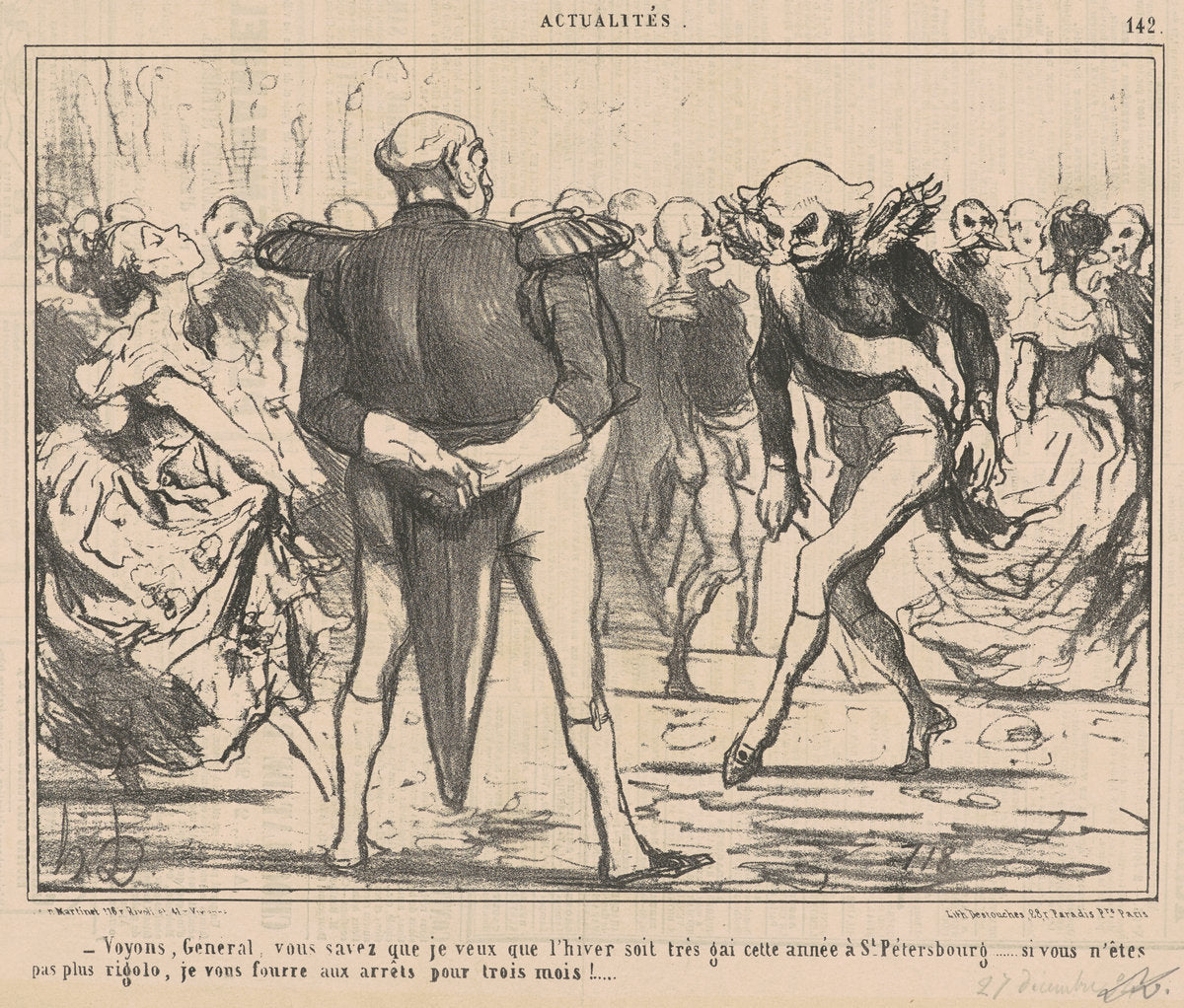 Voyons, genéral ... by Honoré Daumier (French, 1808 - 1879), 16X12"(A3)Poster Print