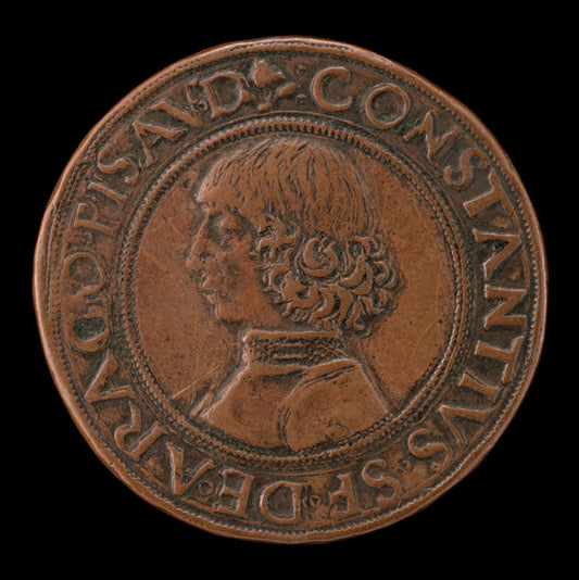 Costanzo Sforza, 1447-1483, Lord of Pesaro 1473 [obverse] by Gianfrancesco Enzola (Italian, active 1455/1478), 16X12"(A3)Poster Print