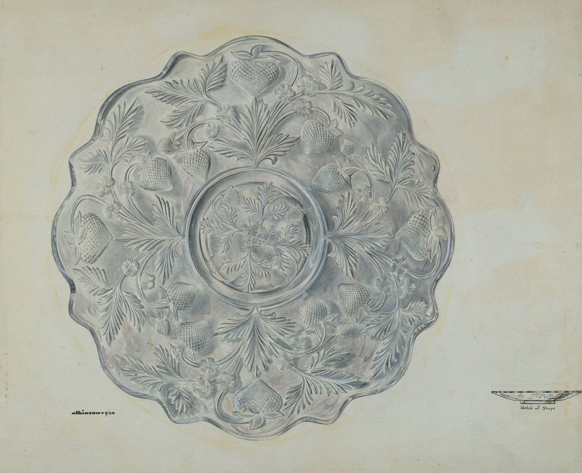 Strawberry Design Plate by Ralph Atkinson (American, active c. 1935), 16X12"(A3)Poster Print