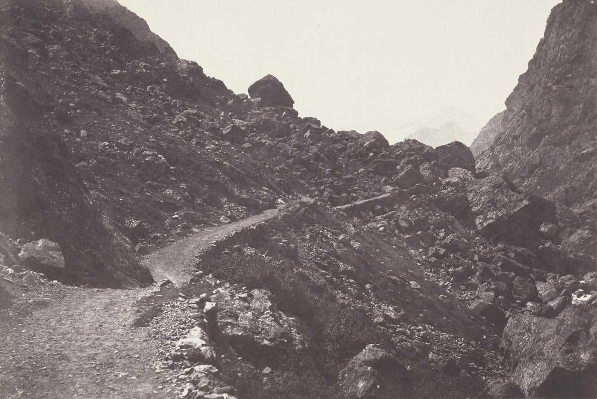 Saint-Sauveur. Sentier du chaos conduisant à Gavarnie (Saint-Sauveur. The Path to Chaos Leading to Gavarnie) by Joseph Vigier (French, 1821 - 1894), 16X12"(A3)Poster Print