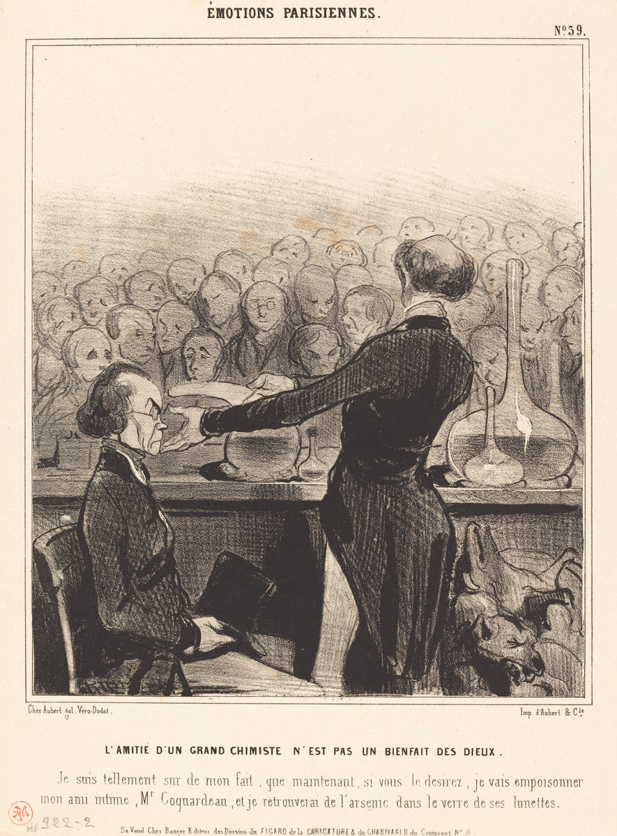 L'Amitié d'un grand chimiste... by Honoré Daumier (French, 1808 - 1879), 16X12"(A3)Poster Print