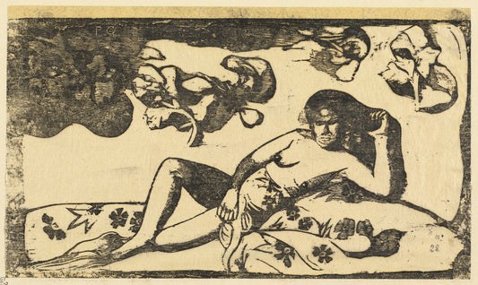 Te Arii Vahine (Lady of Royal Blood) by Paul Gauguin (French, 1848 - 1903), 16X12"(A3)Poster Print