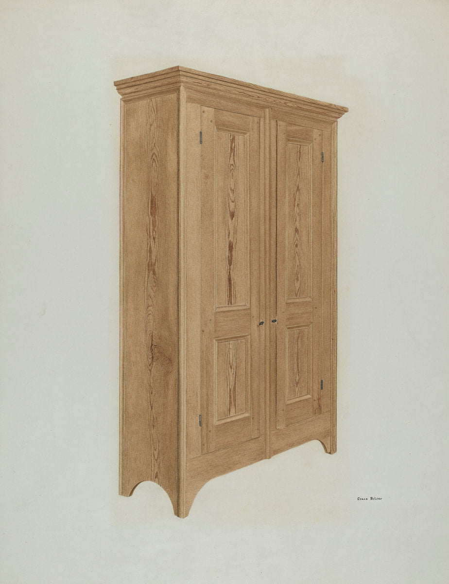 Pine Wardrobe by Grace Bolser (American, active c. 1935), 16X12"(A3)Poster Print