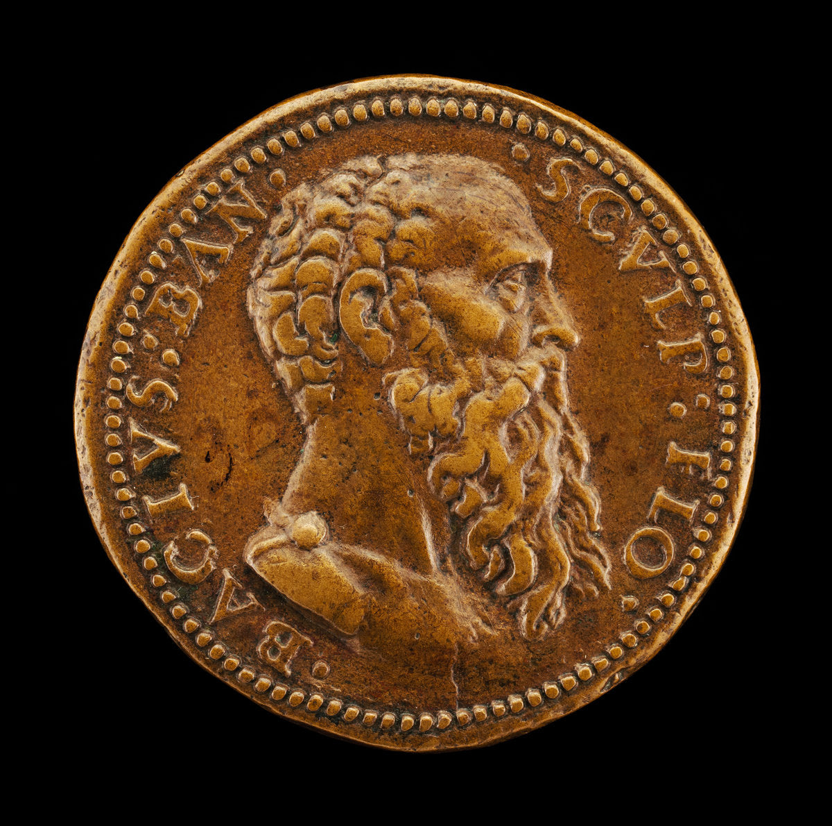 Baccio Bandinelli, 1493-1560, Florentine Sculptor [obverse] by Leone Leoni (Milanese, c. 1509 - 1590), 16X12"(A3)Poster Print