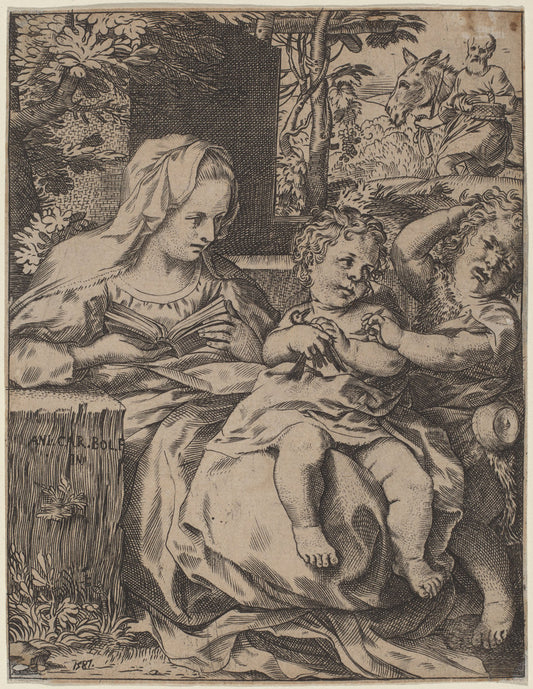 The Madonna of the Swallow by Annibale Carracci (Italian, 1560 - 1609), 16X12"(A3)Poster Print