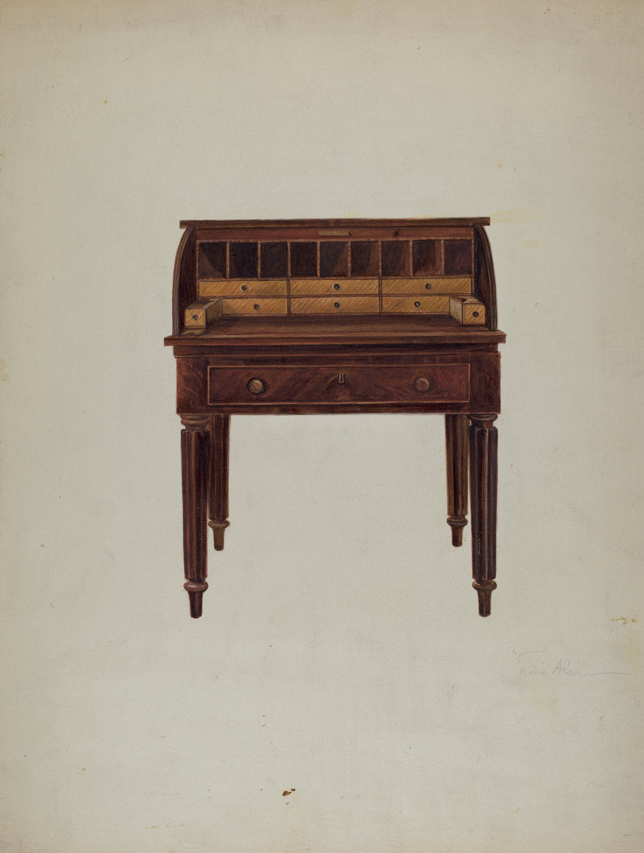 Desk by Marie Alain (American, active c. 1935), 16X12"(A3)Poster Print