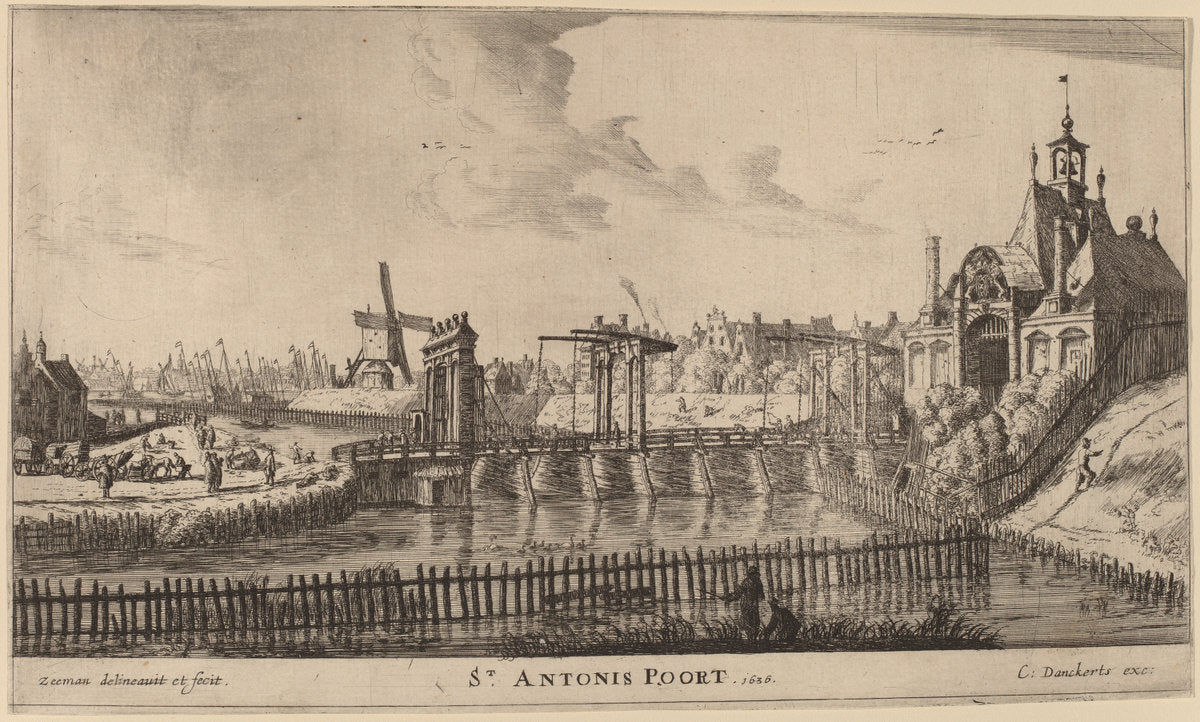 St. Antonis Gate (St. Antonis Poort) by Reinier Nooms, called Zeeman (Dutch, 1623 or 1624 - 1664), 16X12"(A3)Poster Print