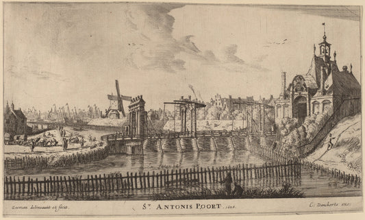 St. Antonis Gate (St. Antonis Poort) by Reinier Nooms, called Zeeman (Dutch, 1623 or 1624 - 1664), 16X12"(A3)Poster Print