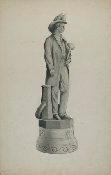 Statue by Louis Plogsted (American, active c. 1935), 16X12"(A3)Poster Print