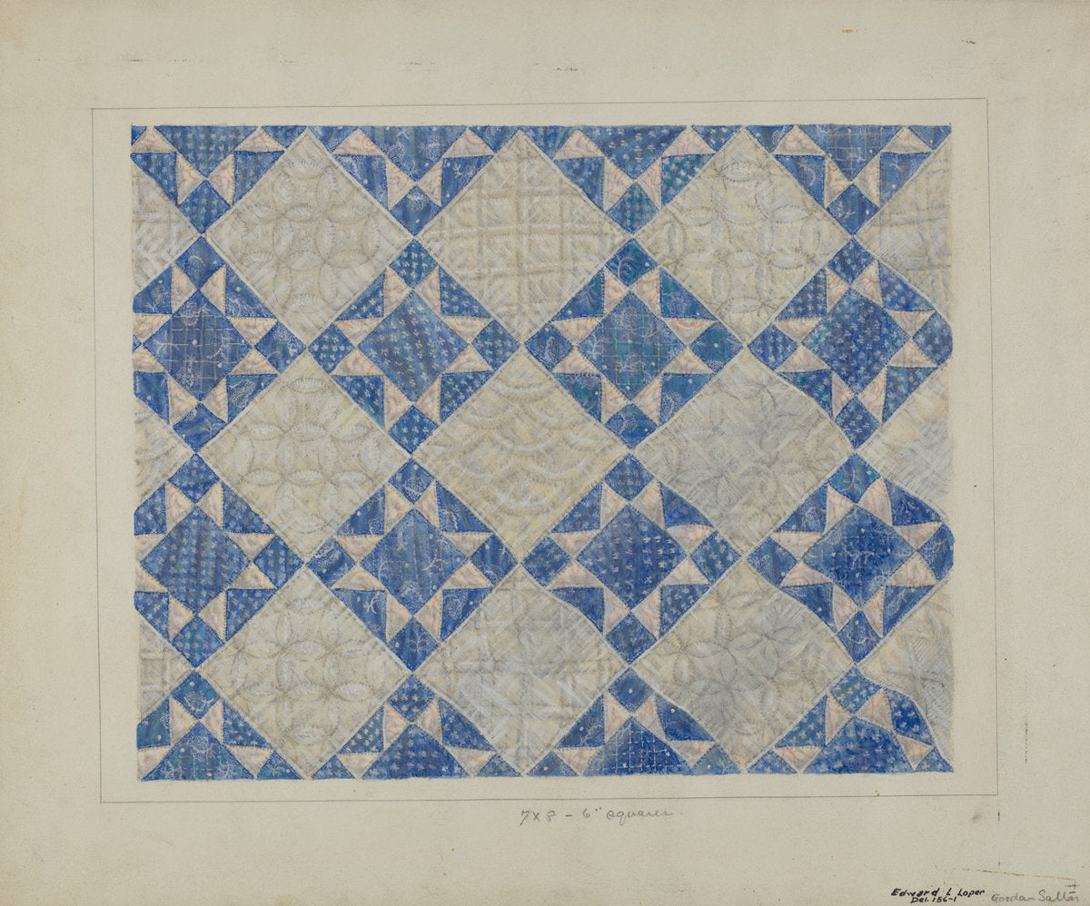 Padded Coverlet by Edward L. Loper and Gordon Saltar (American, active c. 1935), 16X12"(A3)Poster Print