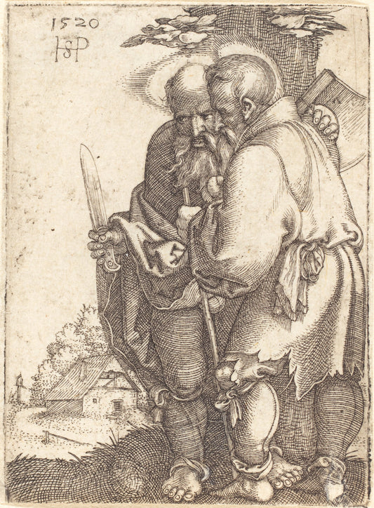 Bartholomew and Matthias by Sebald Beham (German, 1500 - 1550), 16X12"(A3)Poster Print