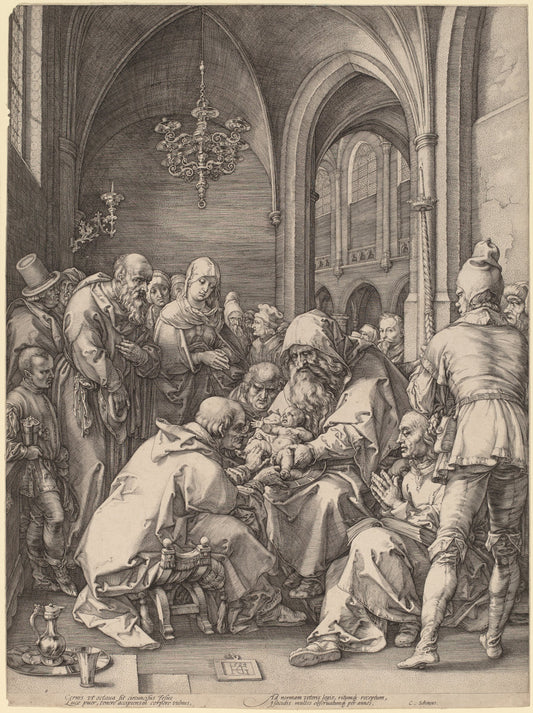 1594 by Hendrik Goltzius in the style of Albrecht Dürer (The Circumcision), 16X12"(A3)Poster Print