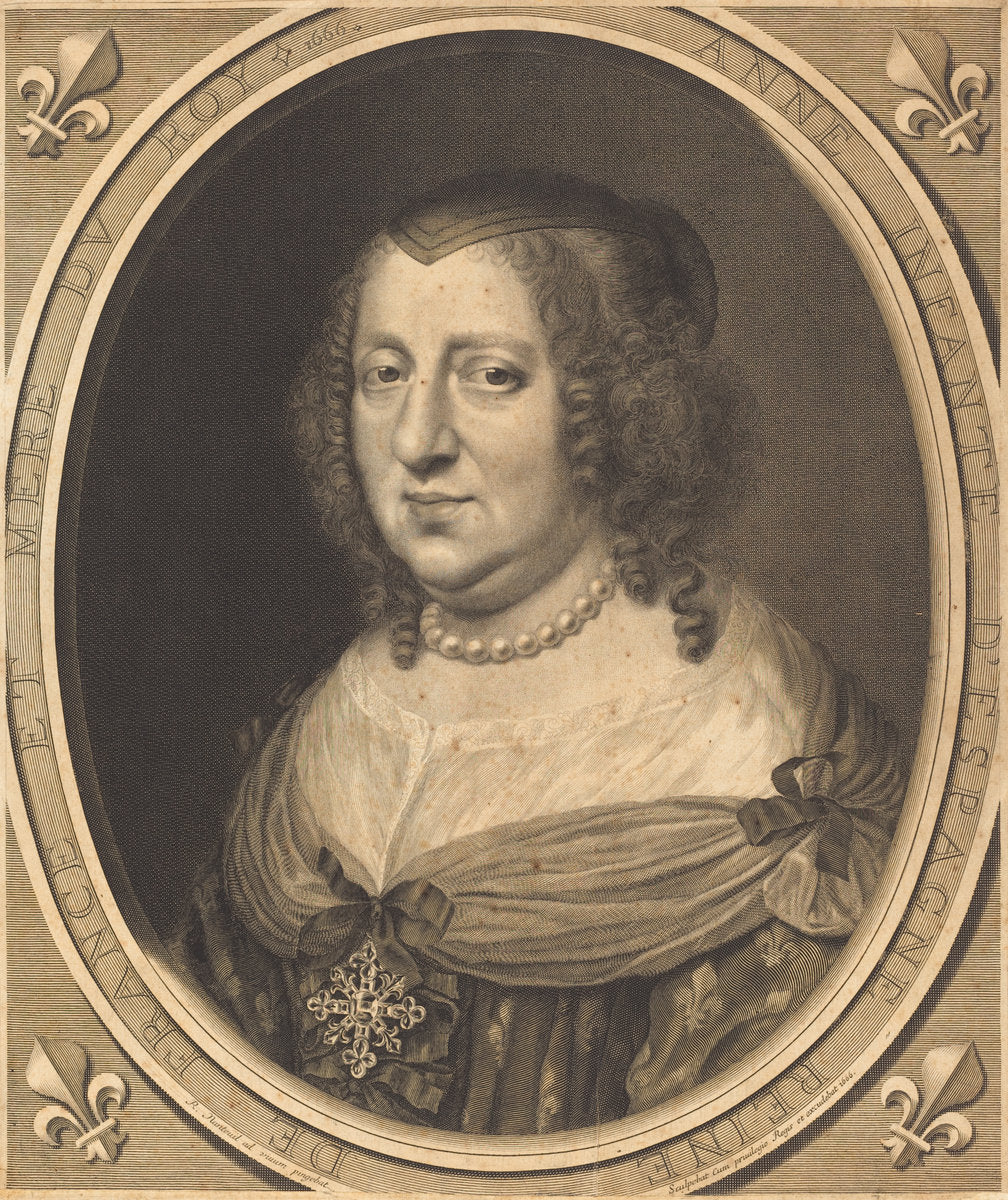 Anne of Austria, Queen of France and Navarre by Robert Nanteuil (French, 1623 - 1678), 16X12"(A3)Poster Print