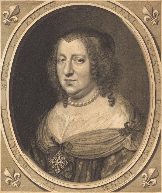 Anne of Austria, Queen of France and Navarre by Robert Nanteuil (French, 1623 - 1678), 16X12"(A3)Poster Print