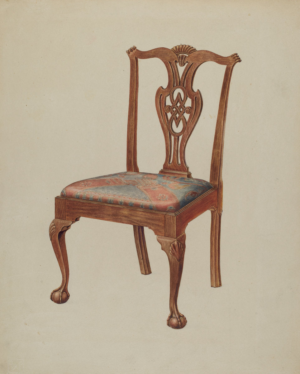 Side Chair by Francis Law Durand (American, active c. 1935), 16X12"(A3)Poster Print