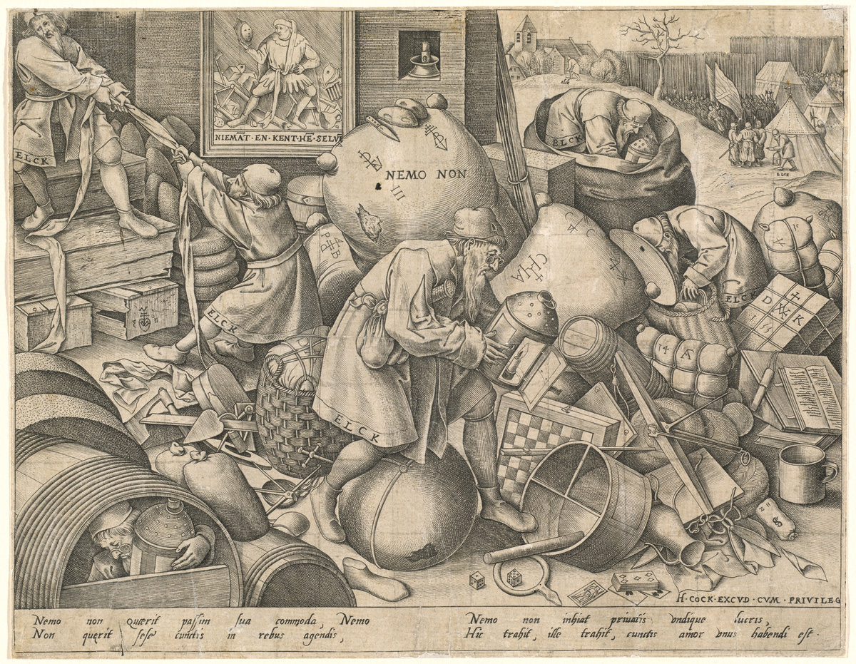 Everyman by Attributed to Pieter van der Heyden after Pieter Bruegel the Elder (Flemish, active c. 1551/1572), 16X12"(A3)Poster Print