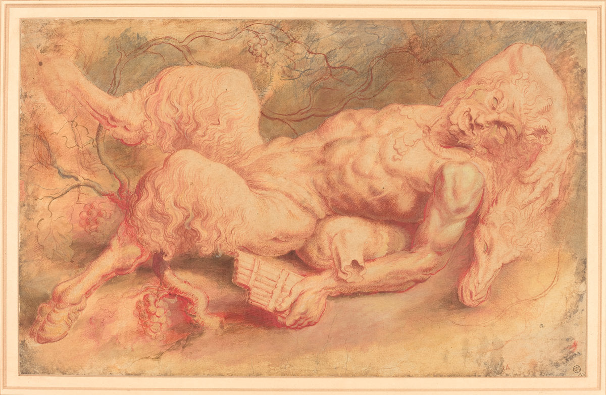 Pan Reclining by Sir Peter Paul Rubens (Flemish, 1577 - 1640), 16X12"(A3)Poster Print