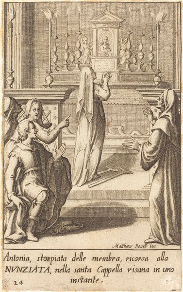 Antonia by Jacques Callot after Matteo Rosselli (French, 1592 - 1635), 16X12"(A3)Poster Print