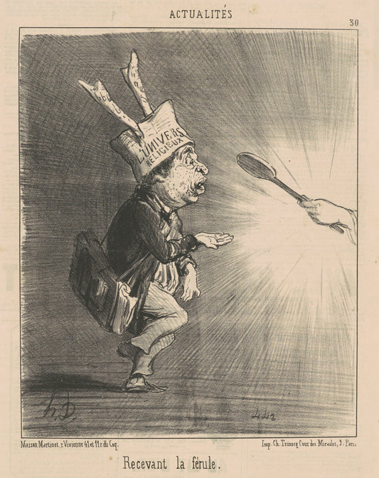 Recevant la férule by Honoré Daumier (French, 1808 - 1879), 16X12"(A3)Poster Print