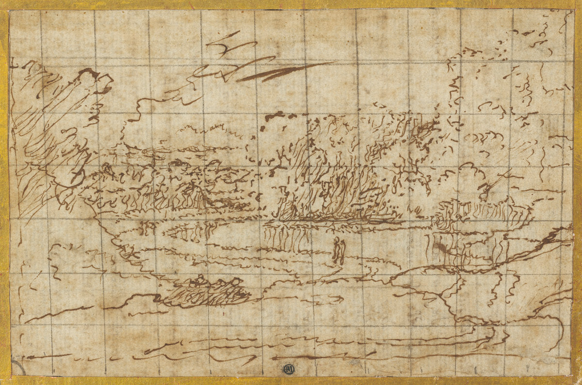 Road along a Winding River by Nicolas Poussin (French, 1594 - 1665), 16X12"(A3)Poster Print