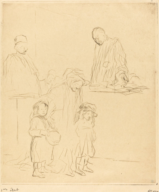 Coming Out of the Hearing (first plate) by Jean-Louis Forain (French, 1852 - 1931), 16X12"(A3)Poster Print