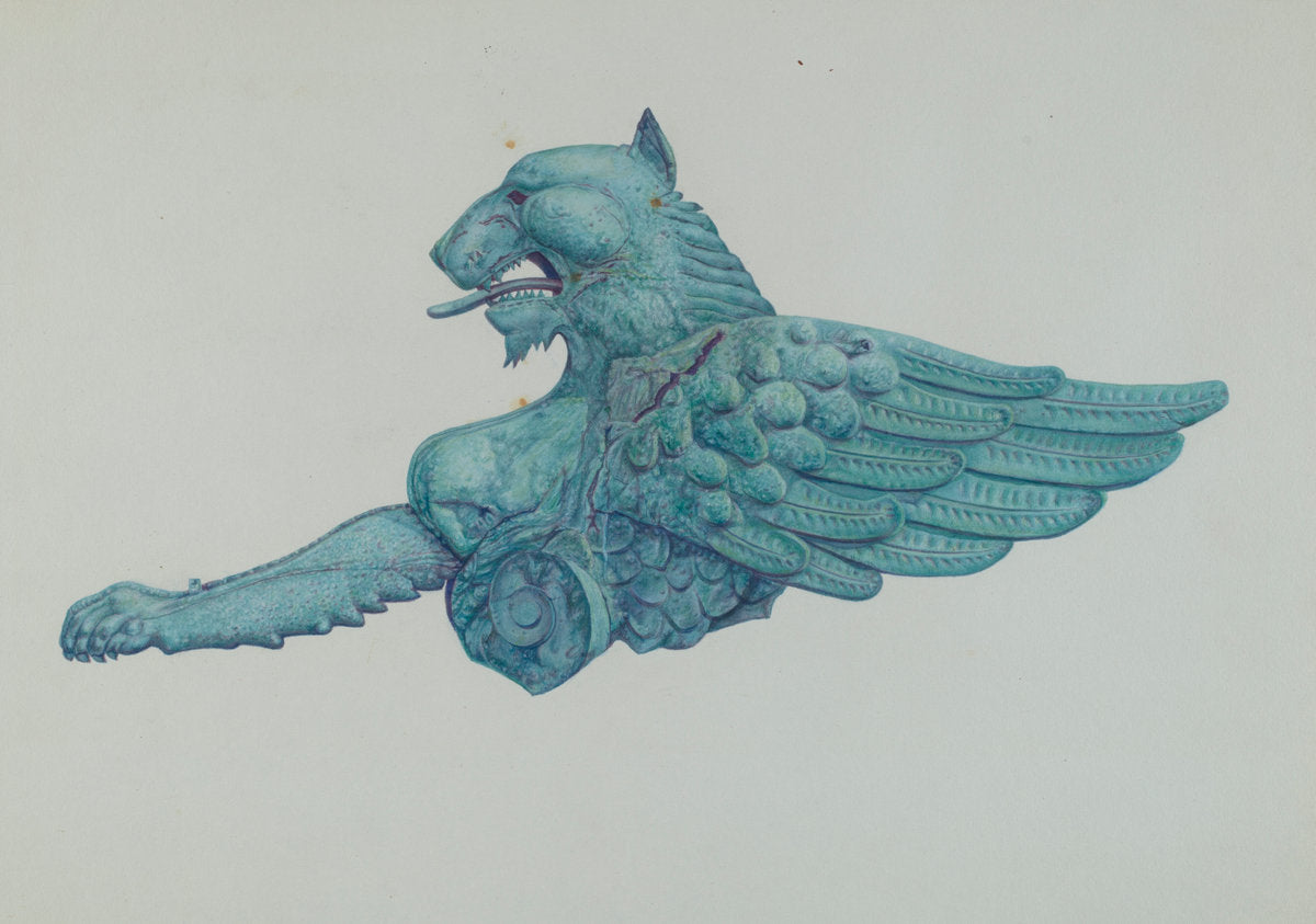 Ornamental Iron Griffon by Harriette Gale (American, active c. 1935), 16X12"(A3)Poster Print