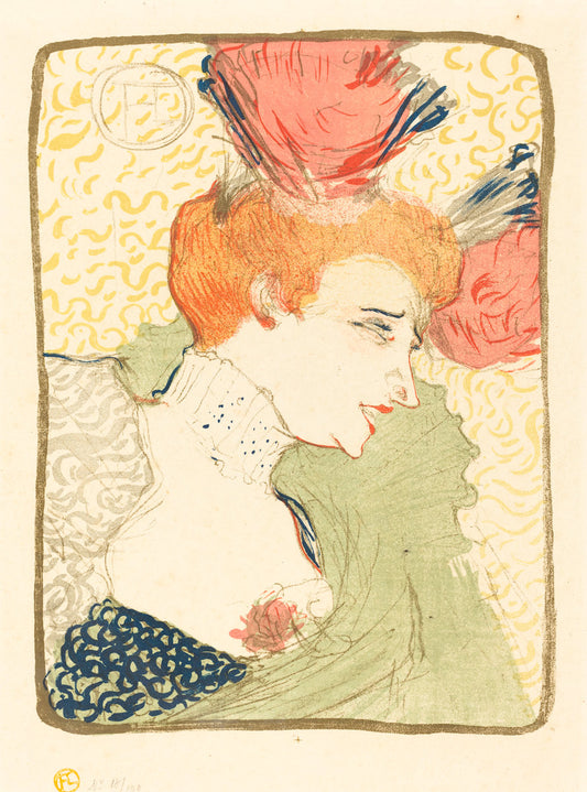 Bust of Mlle. Marcelle Lender  (Mlle. Marcelle Lender, en buste) by Henri de Toulouse-Lautrec (French, 1864 - 1901), 16X12"(A3)Poster Print