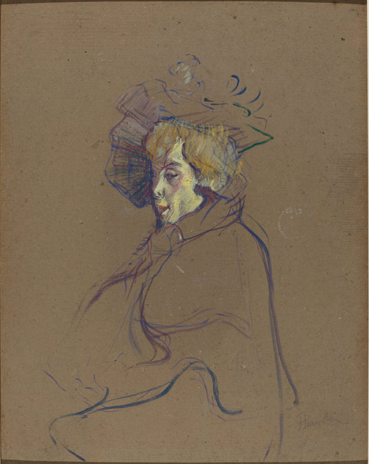 Jane Avril by Henri de Toulouse-Lautrec (French, 1864 - 1901), 16X12"(A3)Poster Print