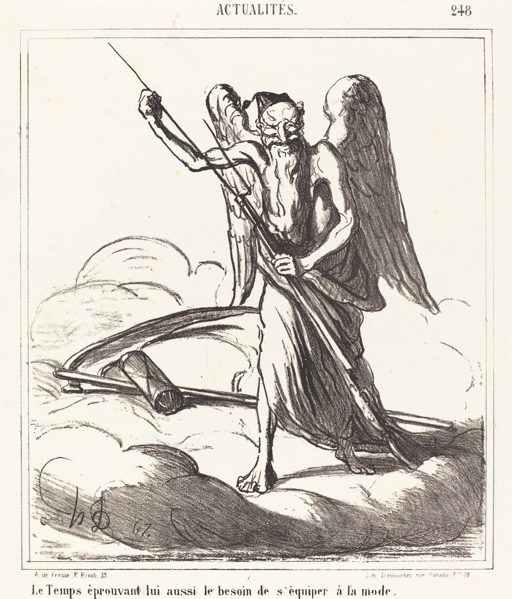 Le Temps éprouvant lui aussi le besoin de s'équiper a la mode by Honoré Daumier (French, 1808 - 1879), 16X12"(A3)Poster Print
