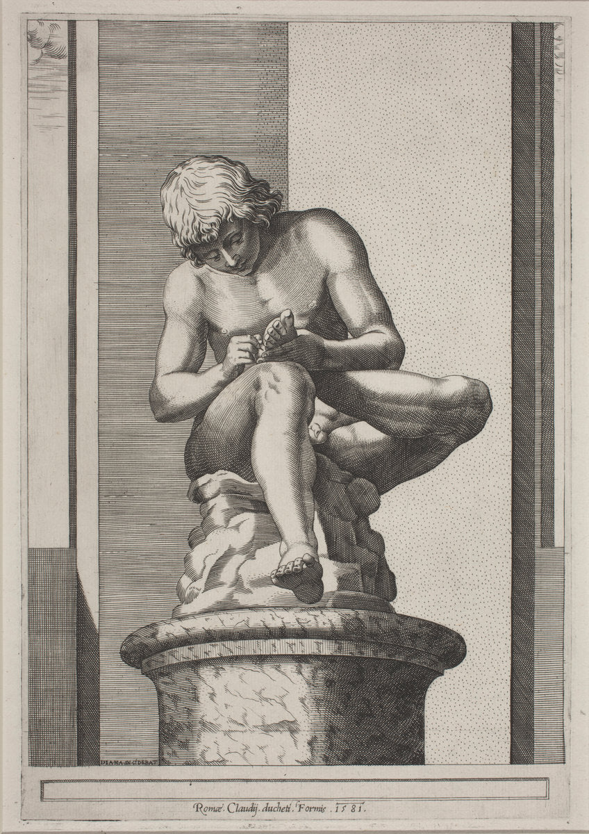 The Spinario by Diana Scultori (Italian, c. 1535 - probably 1588), 16X12"(A3)Poster Print
