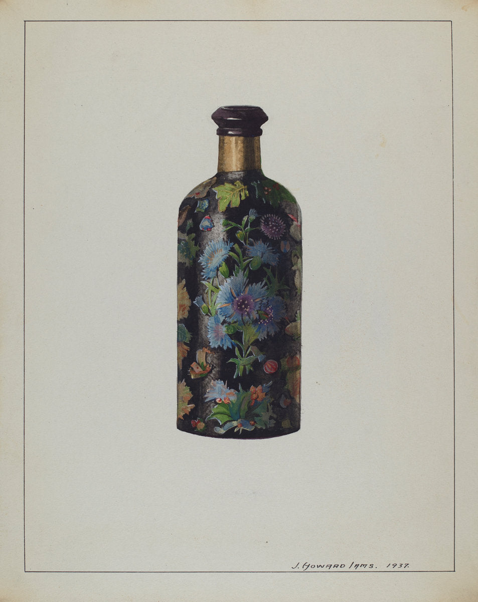 Decorated Bottle by J. Howard Iams (American, active c. 1935), 16X12"(A3)Poster Print