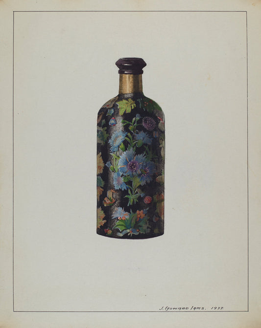 Decorated Bottle by J. Howard Iams (American, active c. 1935), 16X12"(A3)Poster Print