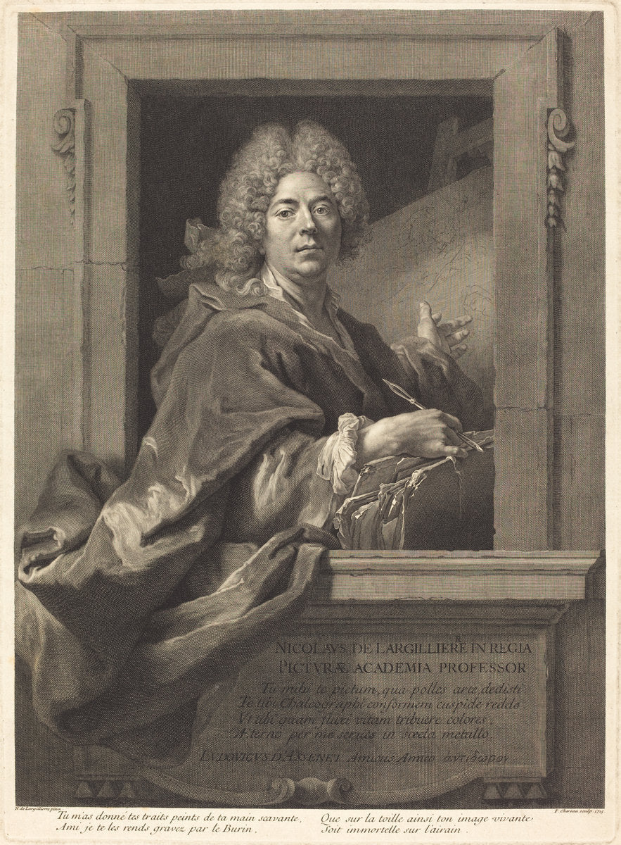 Nicolas de Largillière by François Chereau I after Nicolas de Largillierre (French, 1680 - 1729), 16X12"(A3)Poster Print