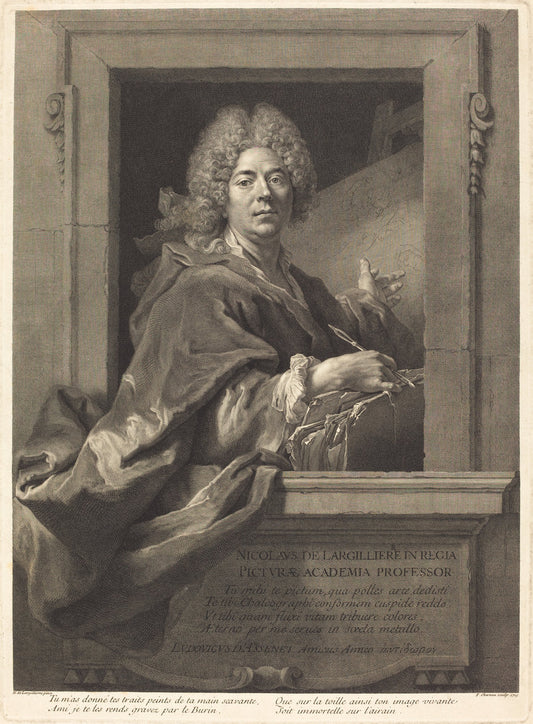 Nicolas de Largillière by François Chereau I after Nicolas de Largillierre (French, 1680 - 1729), 16X12"(A3)Poster Print