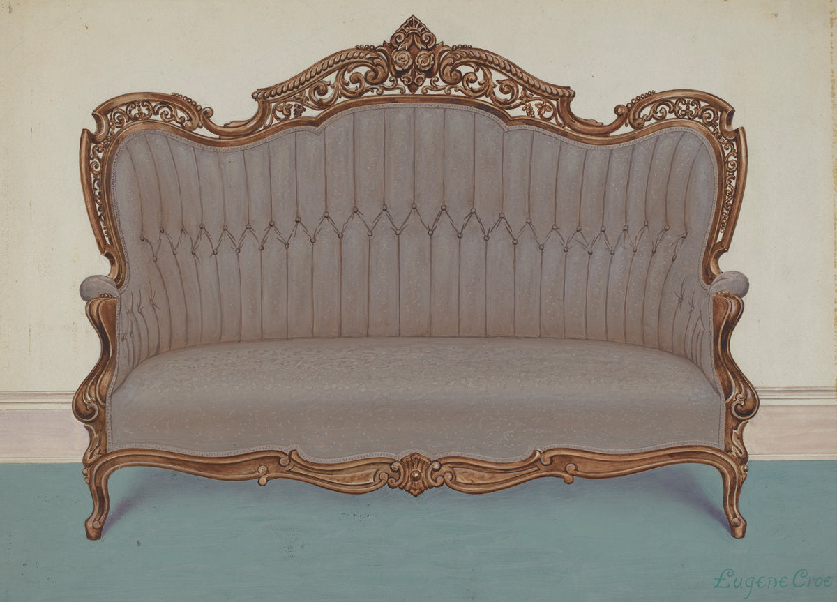 Rosewood Sofa by Eugene Croe (American, active c. 1935), 16X12"(A3)Poster Print